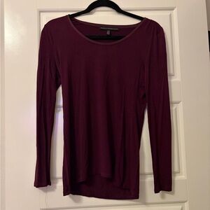 White House Black Market Deep Burgundy Long Sleeve Top